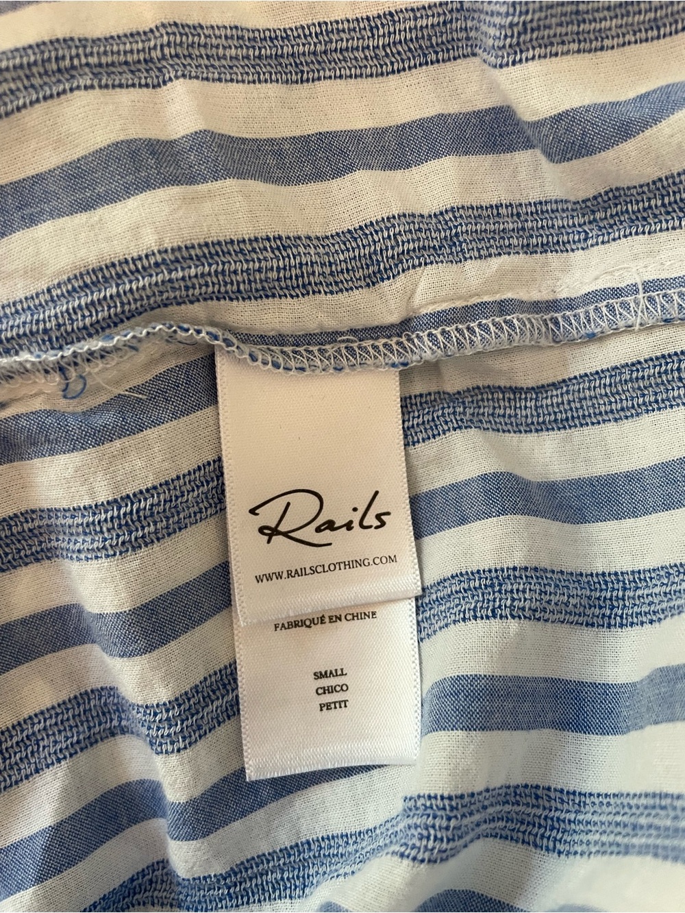 Rails Cotton Shirt Women’s Button Down Blue White Striped Long Sleeve Small - Picture 6 of 8